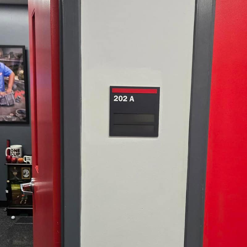 custom room identification signs fabricated and installed by Strategic Factory