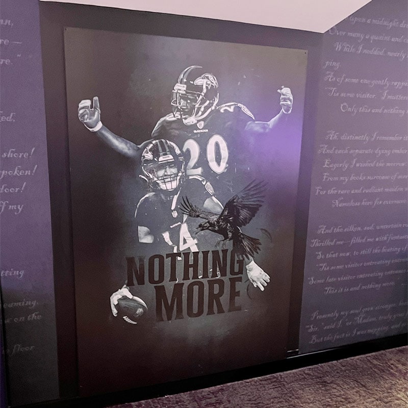 The Raven suite in the Baltimore Ravens M&T Bank stadium signage renovations