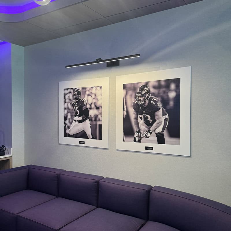 The Legends suites in the Baltimore Ravens M&T Bank stadium signage renovations