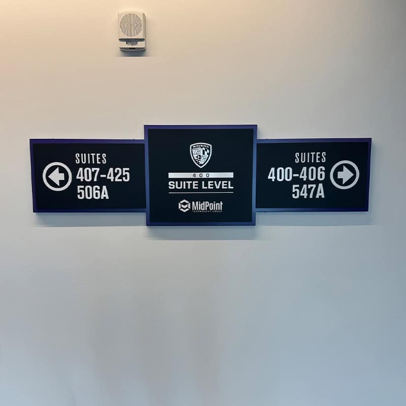 Baltimore Ravens wayfinding signage at M&T Bank stadium