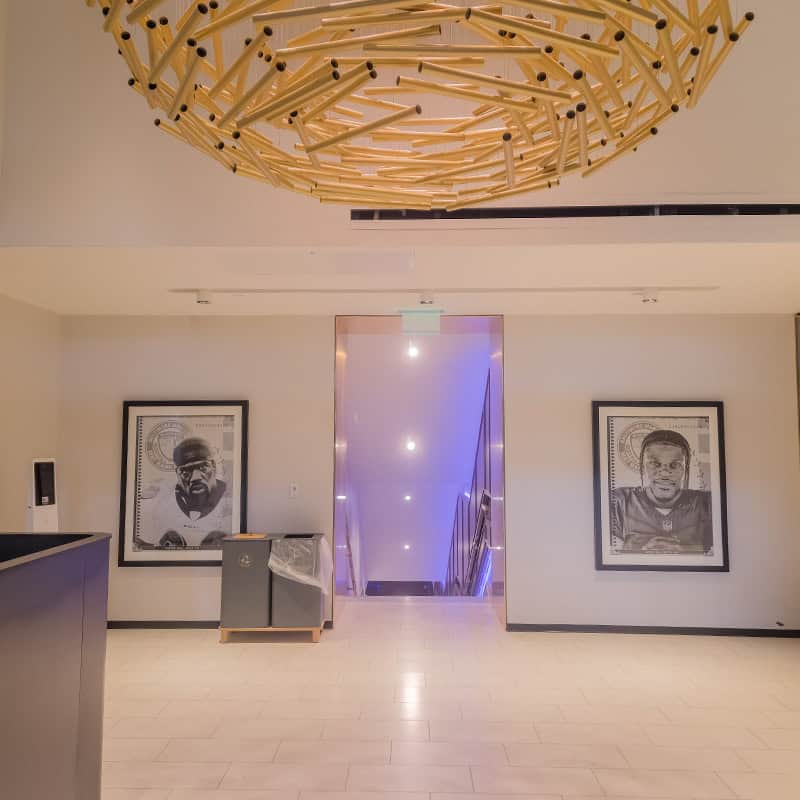 Entrance to 'The Trust' lounge area in the Baltimore Ravens M&T Bank Stadium