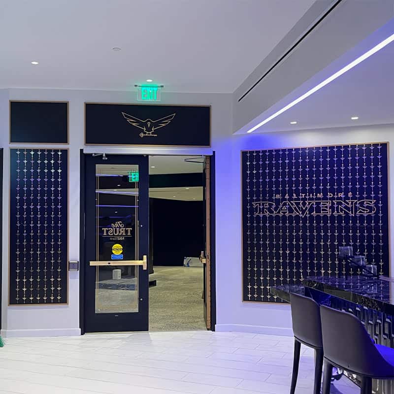 The Trust suite in the Baltimore Ravens M&T Bank Stadium signage renovations