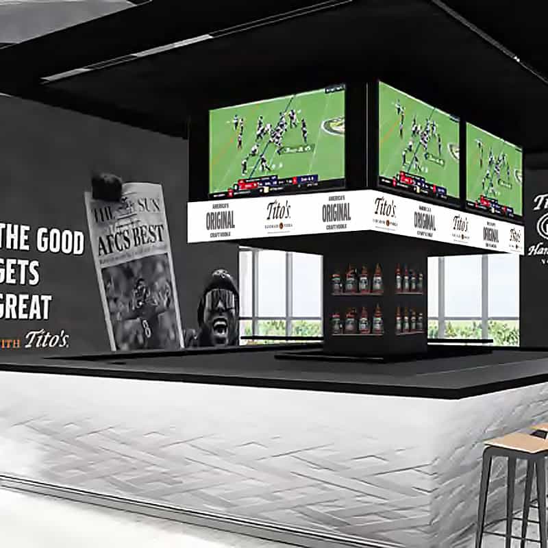 Stadium Signage Rendering featuring TV Undermounts