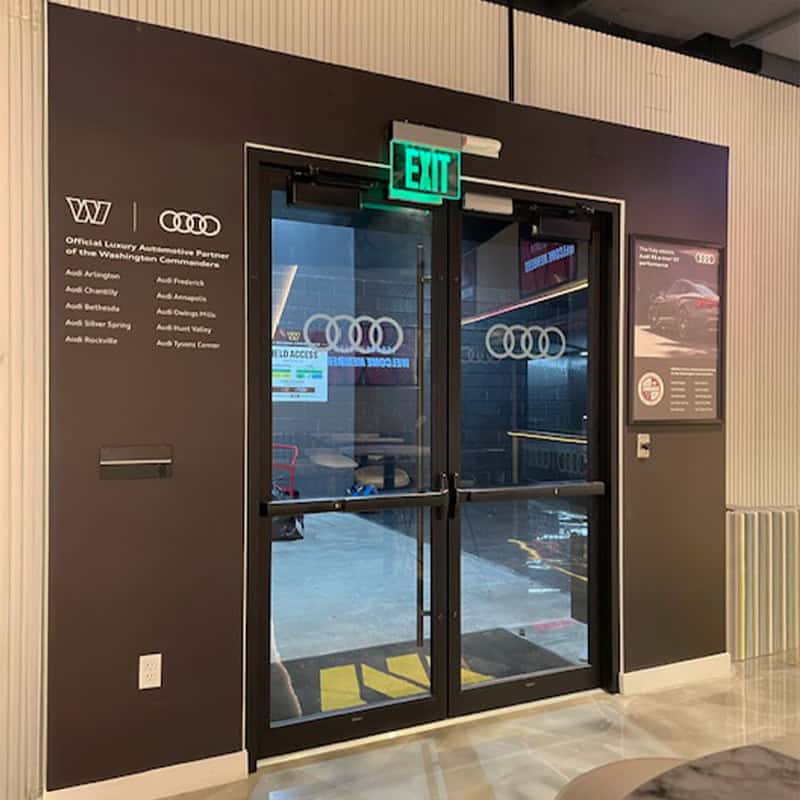 Washington Commanders Audi Tunnel Club signage produced by Strategic Factory