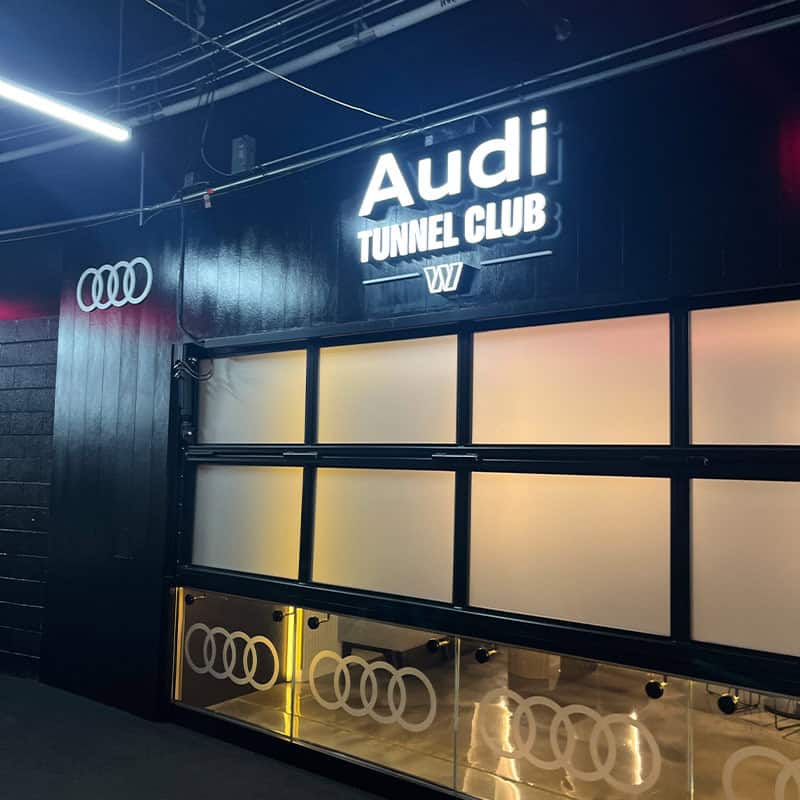 Audi Tunnel Club illuminated signage
