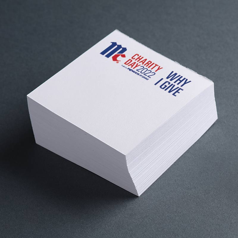 Custom Branded Sticky Notes made for McCormick