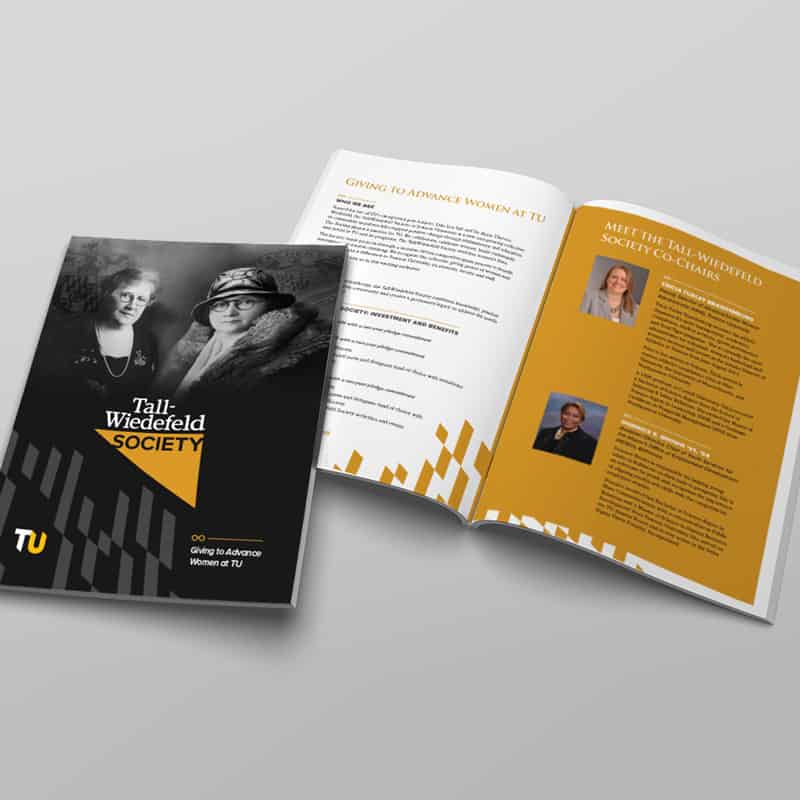 Towson University Tall-Wiedfeld Society booklet mockup