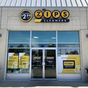 Exterior building signage made for Zips Drycleaners