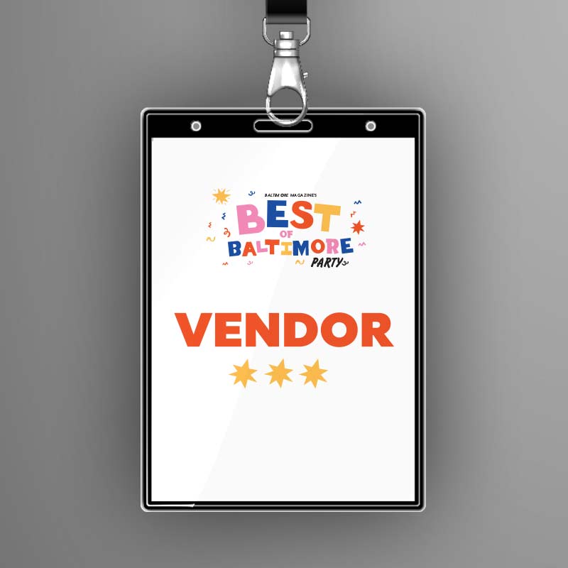 Baltimore Magazine's printed event badge credentials