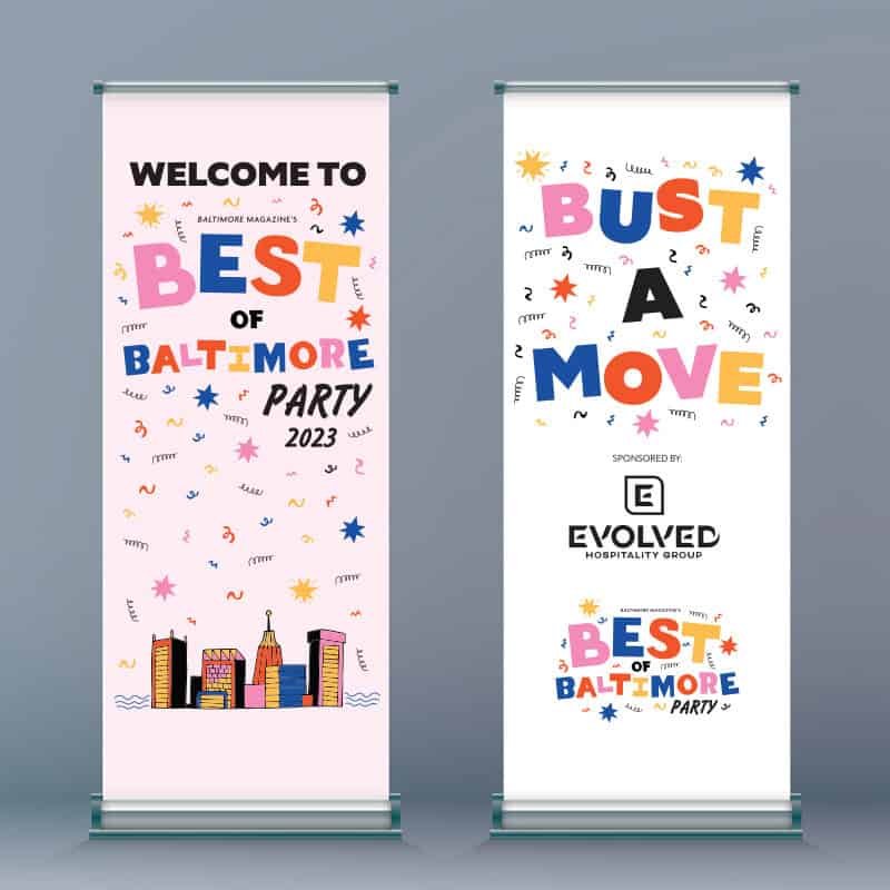 Baltimore Magazine's Best of Baltimore 2023 event retractable banner signage