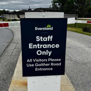 staff entrance only wayfinding signage