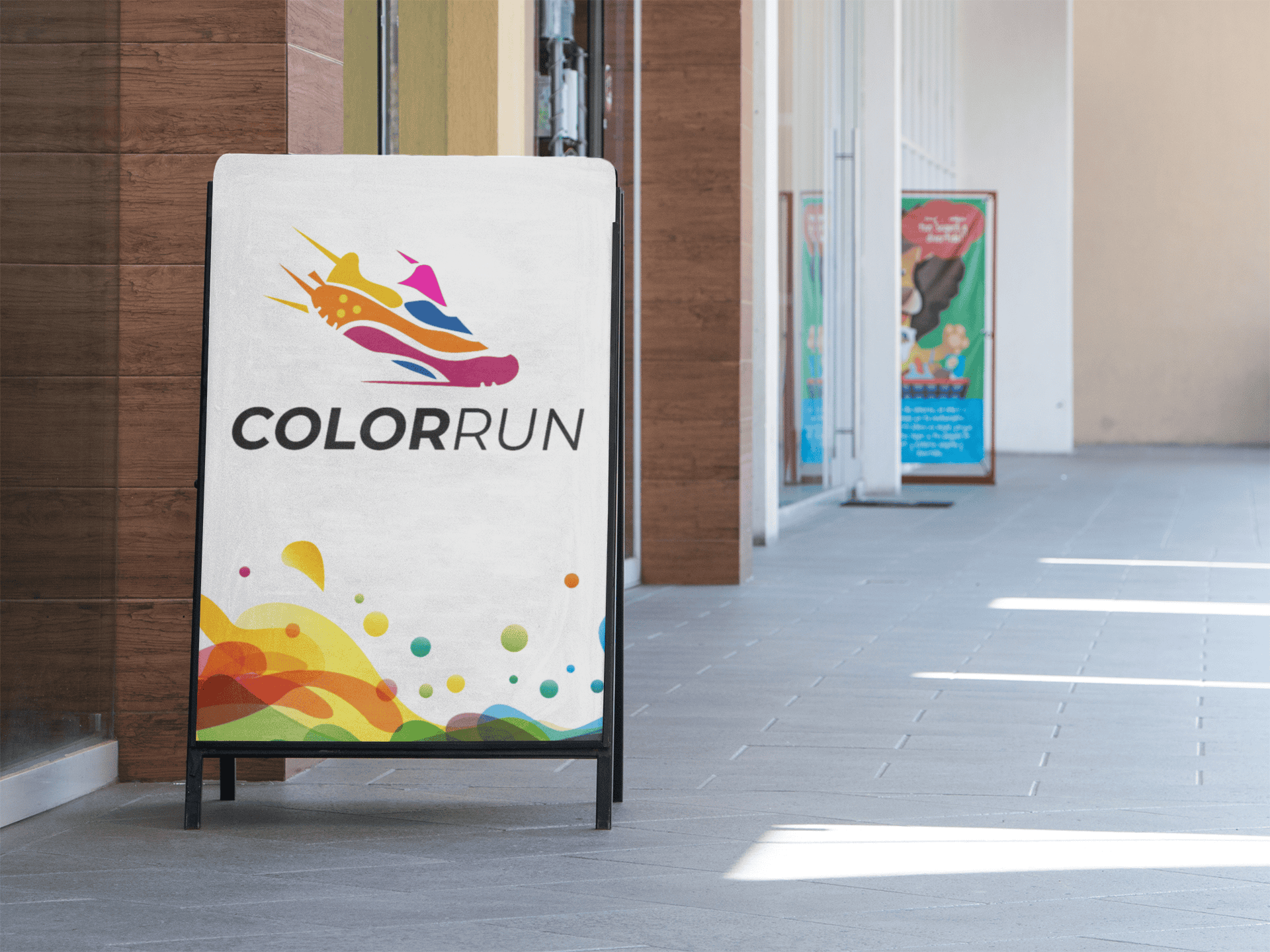 color run 5k custom a-frame sign